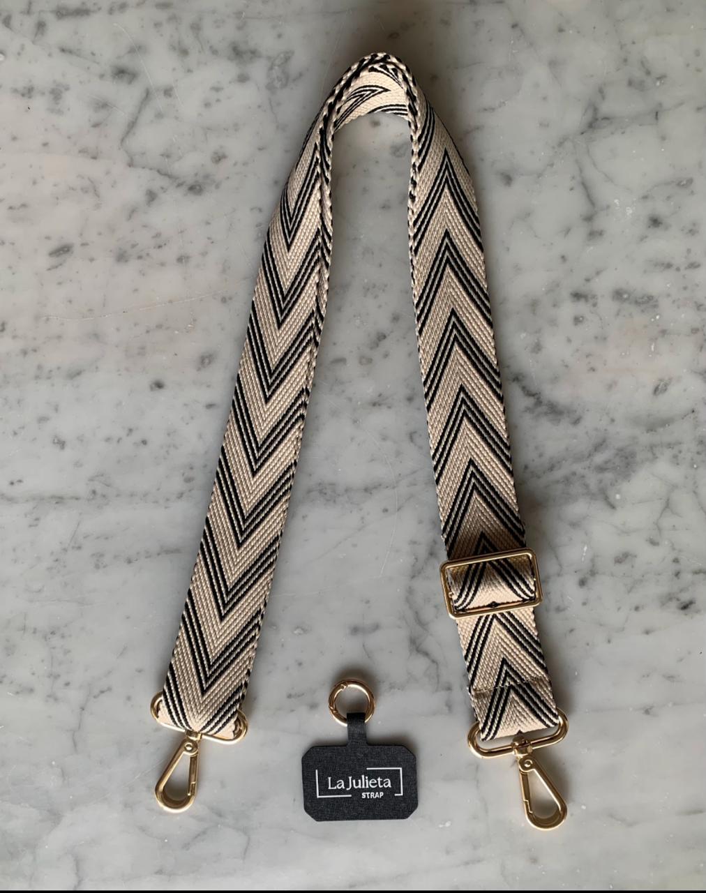 Strap beige rombo negro
